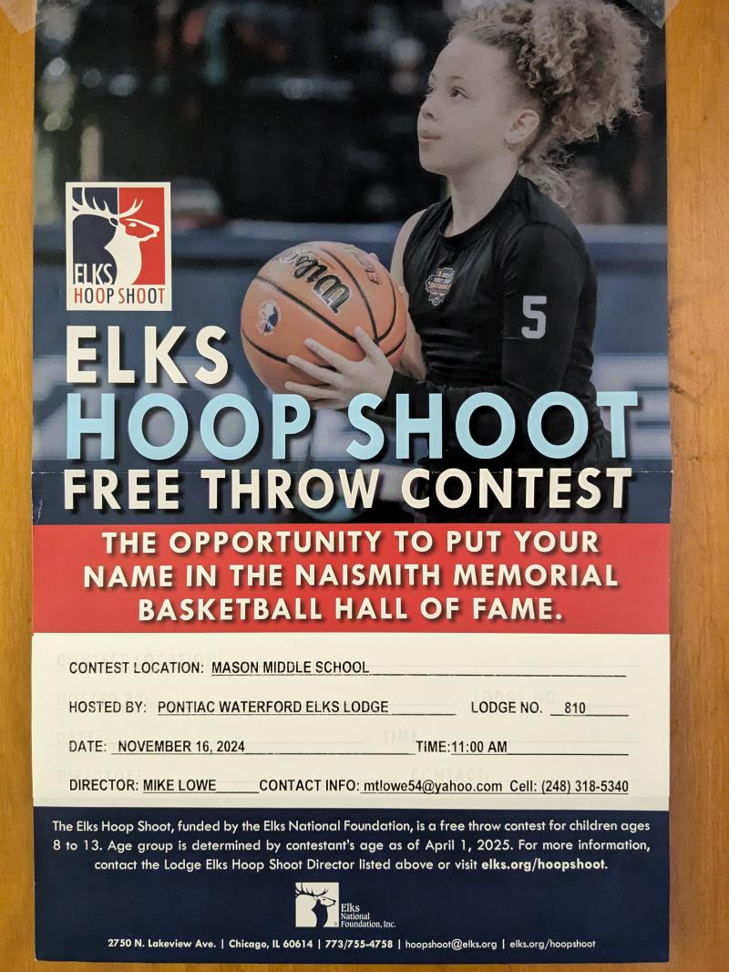 Elks Hoop Shoot Free Throw Contest